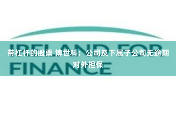 带杠杆的股票 博世科：公司及下属子公司无逾期对外担保
